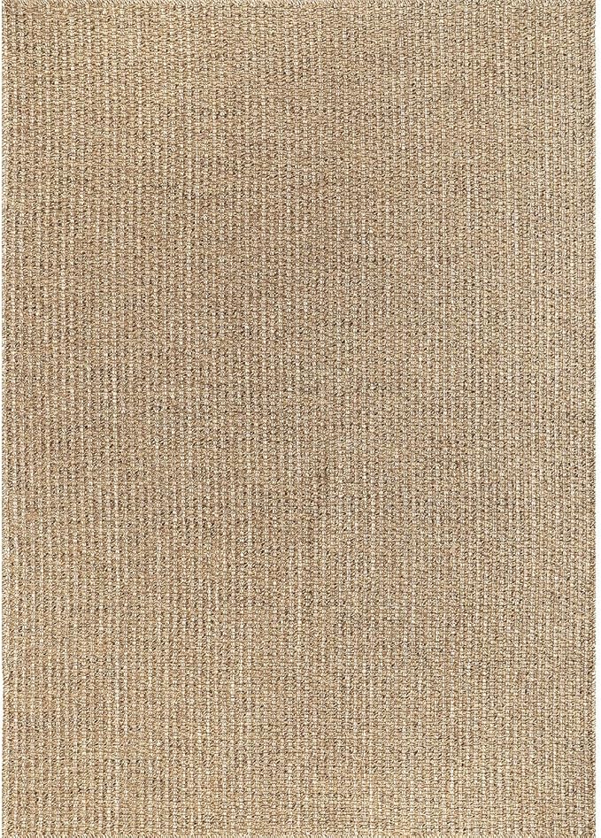 Easy Jute Rugs 9x12 Natural Color Living Room Indoor Outdoor Area Rug for Farmhouse Patio and Kitchen Rug High Traffic Washable Easy to Clean Solid Boho Woven Design Outside Carpet (9 x 12)