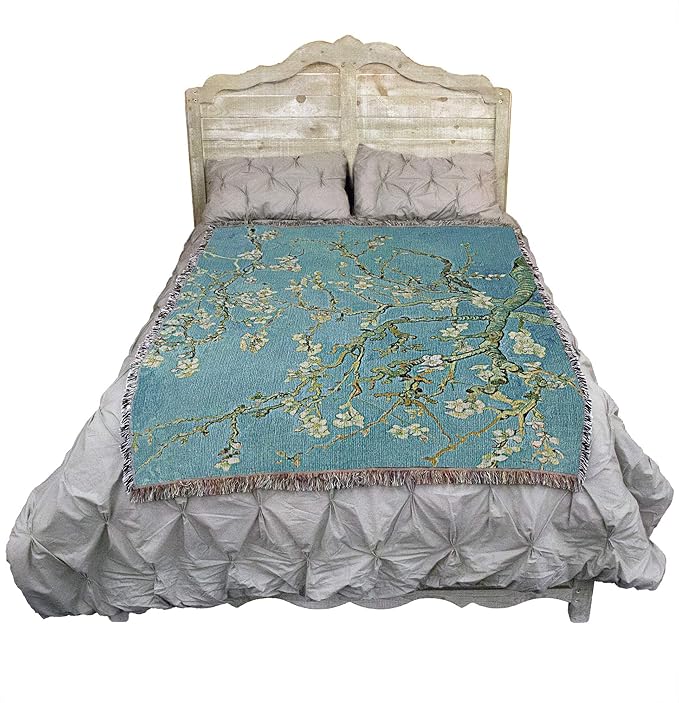 Pure Country Weavers Almond Blossoms Blanket by Vincent Van Gogh - Fine Art Gift Tapestry Throw Woven from Cotton - Made in The USA (72x54)