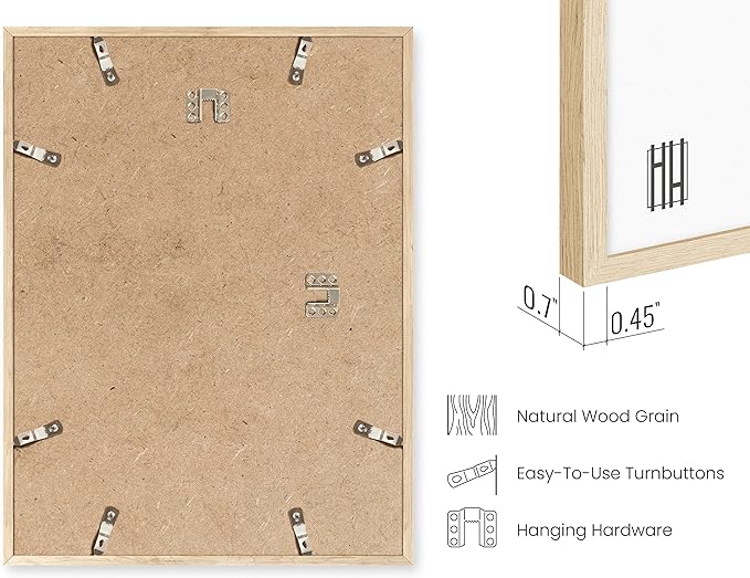 Haus and Hues 11x14 Natural Oak Wood Picture Frames Set of 25 - Premium Bulk Picture Frames 11x14 Bundle - Elegant Gallery Wall Frame Set for Posters, Art Display - Ideal for Wall Decor in Home &
