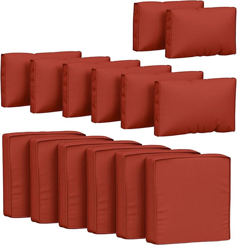 14 Pcs Outdoor Cushion Covers Patio Cushion Slipcovers Replacement Splash Proof with Zipper for Outdoor Furniture, Patio Sofa Couch 3 Sizes, Covers Only