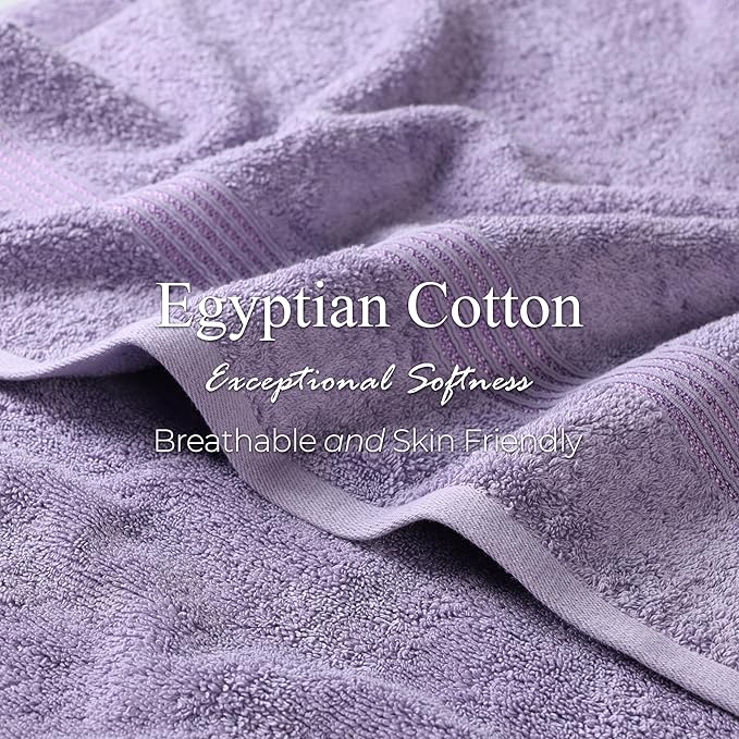 Superior Egyptian Cotton 10-Piece Face Towel Set , Small Towels For Facial, Spa, Quick Dry, Absorbent Towels, Bathroom Accessories, Guest Bath, Home Essentials, Washcloth, Airbnb, Royal Purple