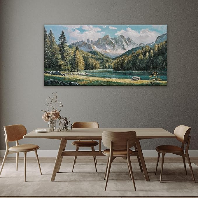 Tsomzxng Modern Wall Art Decor Natural Home Wall Decorations Canvas Art Wall Decor Prints Mountain Wilderness Landscape Large Wall Art For Living Room Wall Bedroom Kitchen Office Decor 29"×58"