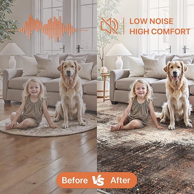 GENIMO Washable Area Rugs for Living Room Bedroom, 10x12 Modern Abstract Non Slip Rug, Low Pile Soft Contemporary Indoor Floor Carpet Cover for Dining Room Kitchen, Brown
