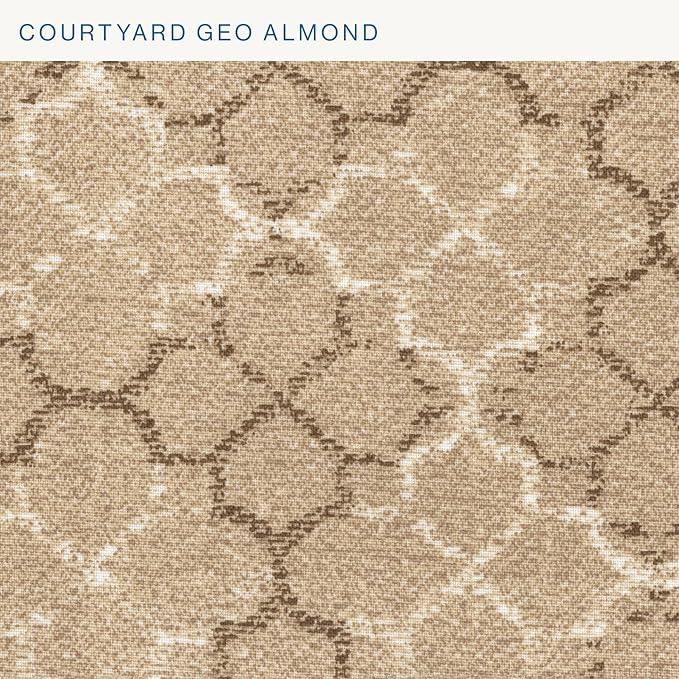 Honeycomb Outdoor Essentials Deep Seat, 24 x 24, Courtyard Geo Almond Chair Cushion for Patio Furniture