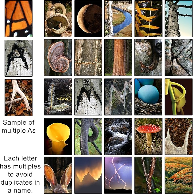Personal-Prints NATURE or Wilderness Personal Name Art Gift | Spell a Name with Customized Nature Photography (6"x18" Stretched Canvas)