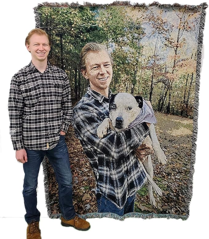 Pure Country Weavers Personalized Woven Photo Blanket - Not Printed - Custom Gift Picture Tapestry Throw 100% Cotton - Made in The USA (60x80)