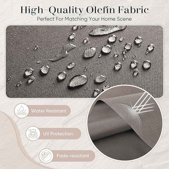 Outdoor Chair Cushions Set - 22 x 25 Inch Fade Resistant Patio Chair Cushions Outdoor Seat Cushions for Patio Furniture Chair Sofa Couch-Grey