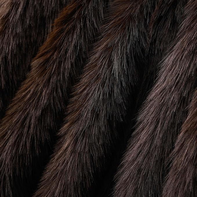 BATTILO HOME Luxury Fluffy Brown Faux Fur Throw Blanket, Cozy Warm Fur Blanket for Couch, Sofa, Chair, Bed, Plush Fuzzy Fur Throws with Long Pile, 50"x60"