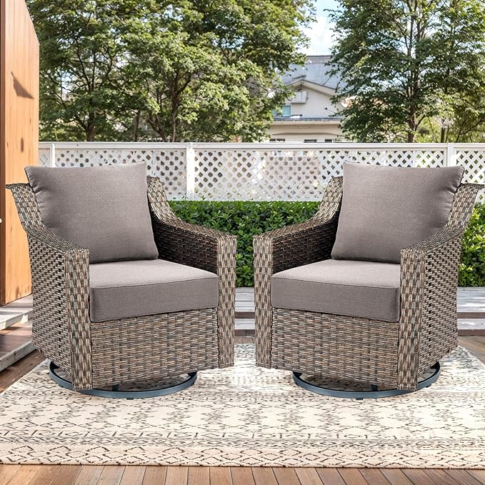 Outdoor Seat Cushion Set-24 x 24 x 6 Inch Outdoor Chair Cushions with Water Resistant & Removable Cover Outdoor Cushions for Patio Furniture Chair Sofa Couch-Grey