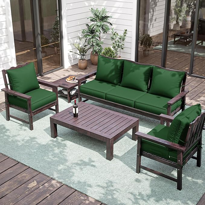 Premium Outdoor Seat Cushion Chair Cushions for Patio Furniture 19 L X 19 W X 4 H Waterproof & Fade Resistant Deep Seat and Backrest Cushion Set with Removable Covers for Chair, Sofa