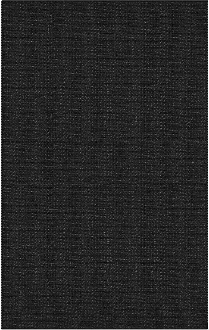 IOHOUZE Washable Area Rug 3x5 Non Slip Rubber Backed Woven Rugs for Entryway Rugs Indoor Outdoor Doormat Throw Rug Floor Carpet for Entrance Kitchen Front Door, Black/Grey
