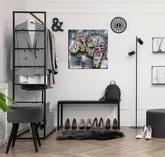 JKWALL77 Graffiti Gaming Wall-Art For Living Room Large Size - Room Decor For Teen Boys - Abstract Canvas Wall Art Ready To Hang Size 30" x 30"
