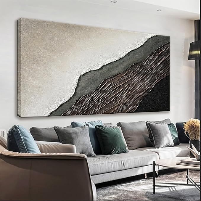 Tsomzxng Abstract Canvas Art Wall Decor Brown Black Wall Art Painting Abstract Art Prints Minimalist Decor Artwork For Bedroom Kitchen Office Bathroom Wall Artwork 20"×40"