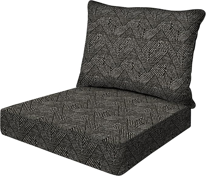 Honeycomb Outdoor Essentials Deep Seat, 24 x 24, Zaire Black Chair Cushion for Patio Furniture