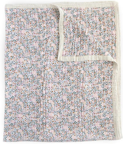 Little Unicorn Premium Quilted Throw | Super Soft, Multi-Layered Muslin XL Blanket| Great for Kids & Families (Pressed Petals)