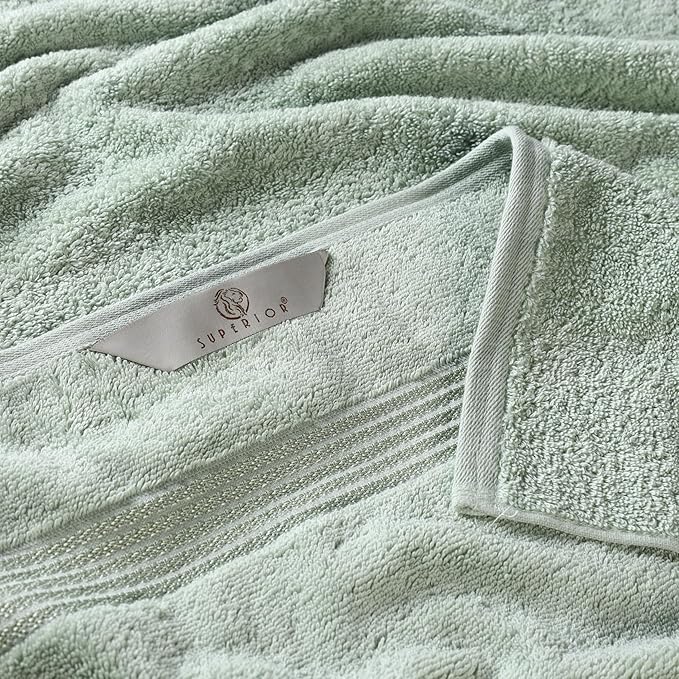 Superior Egyptian Cotton 4-Piece Bath Towel Set for Shower, Bath, Spa, Resort, Hotel, Soft Body Towels, Airbnb Essentials, Apartment, Dorm, Quick Dry, Absorbent, Bathroom Basics, Sage