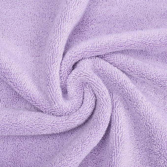 American Soft Linen Salem 100% Cotton Turkish 4 Piece Hand Towels for Bathroom, 600 GSM Soft Absorbent Quickdry Hand Face Towel Set, Lilac