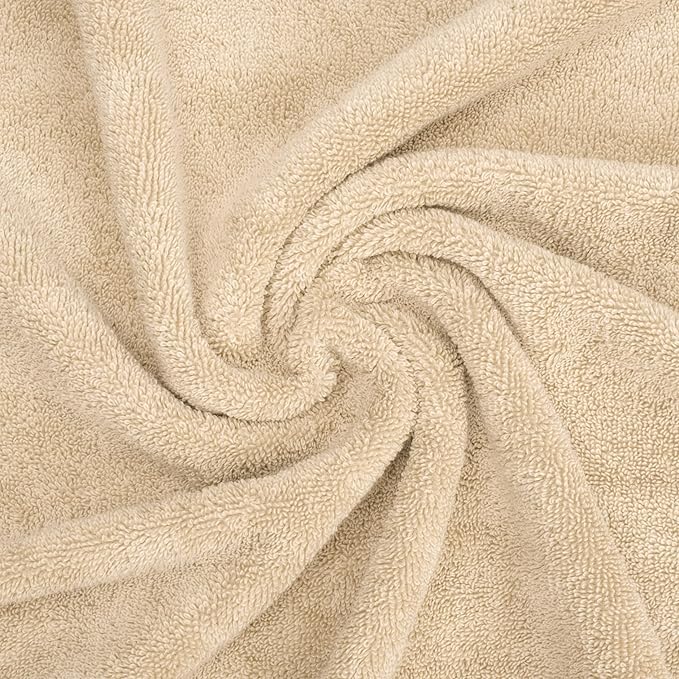 American Soft Linen Salem 100% Cotton Turkish 4 Piece Bath Towels for Bathroom, 600 GSM Soft Absorbent Quick Dry Bath Towel Set, Beige