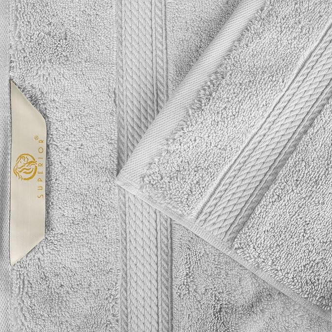 BLUENILEMILLS Premium Towel Collection, Egyptian Cotton Towels for Shower and Bathroom 2-Piece Bath Sheet Set, 34" x 68", Silver by Blue Nile Mills