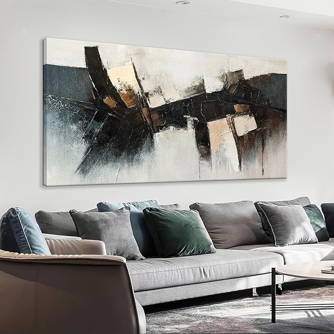 TAIJXAGSG Abstract Wall Art Small Size Wall Art Home Wall Decor Artwork Modern Black Canvas Art Wall Decor Painting Prints Pictures For Bedroom Office 20"X 40"