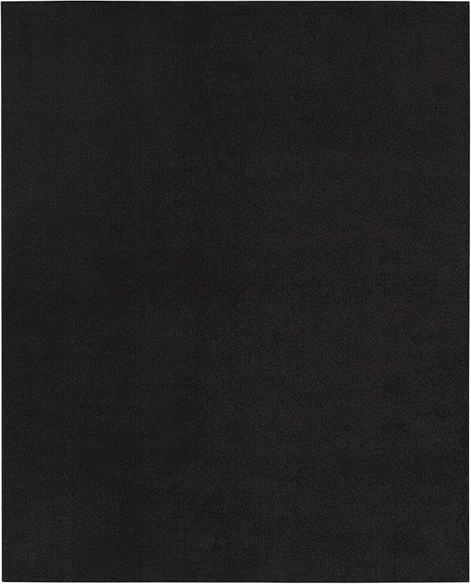 Nourison Home Essentials Indoor/Outdoor Black 8' x 11' Area Rug, Easy Cleaning, Non Shedding, Bed Room, Living Room, Dining Room, Backyard, Deck, Patio (8x11)