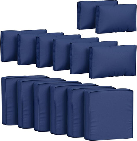 14 Pcs Outdoor Cushion Covers Patio Cushion Slipcovers Replacement Splash Proof with Zipper for Outdoor Furniture, Patio Sofa Couch 3 Sizes, Covers Only