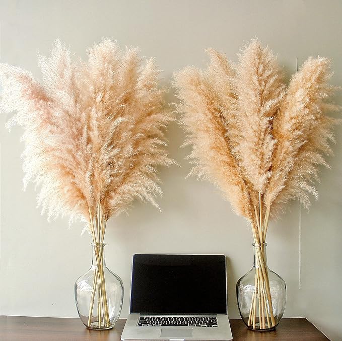 40" Tall Pampas Grass – 16 Stems Natural Pompas Grass for Wedding, Party, Farmhouse, and Boho Home Decor