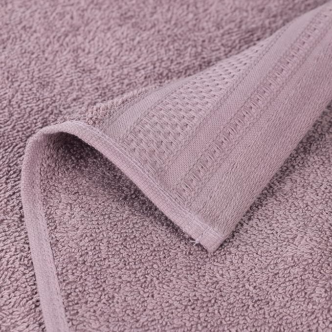 Superior Honeycomb Cotton Medium Weight Towels, for Guest Bath, Master Bathroom, Shower, Quick Dry, Adults, Home Essentials, Textured Waffle Border, Assorted Towel Set, 6 Piece Towel Set, Sea Fog