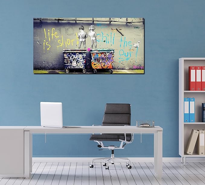 Graffiti Wall-Art - Large Abstract Art Wall Decor - Canvas Wall Art for Living Room Ready to Hang Size 59" x 29"