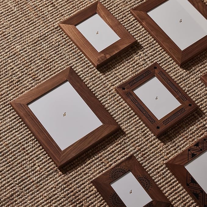 8x10inch 100% Solid American Walnut Picture Frame, Wall Mounting/Tabletop, Photo Poster Collage Wood Frames for Art Gallery Home Decor, Horizontal/Vertical Display, Solid Color, 1 Pack