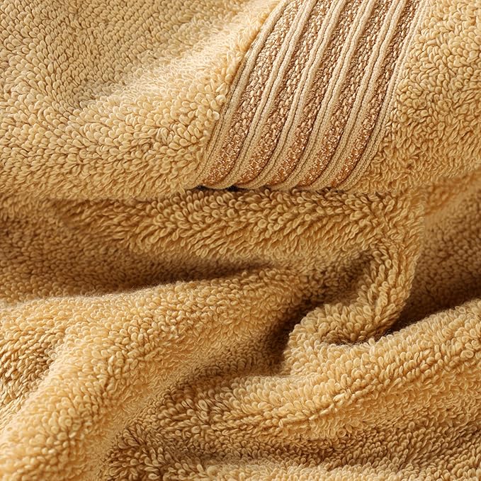 Superior Egyptian Cotton 2-Piece Bath Sheet Towel Set, Oversized Body Towels For Adults And Kids, Large Towel For Bath, Shower, Guest Bathroom, Spa, Gym, Resort, Essentials, Airbnb, Gold