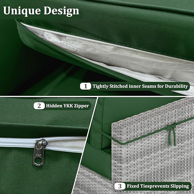 14 Pcs Outdoor Cushion Covers Patio Cushion Slipcovers Replacement Splash Proof with Zipper for Outdoor Furniture, Patio Sofa Couch 3 Sizes, Covers Only