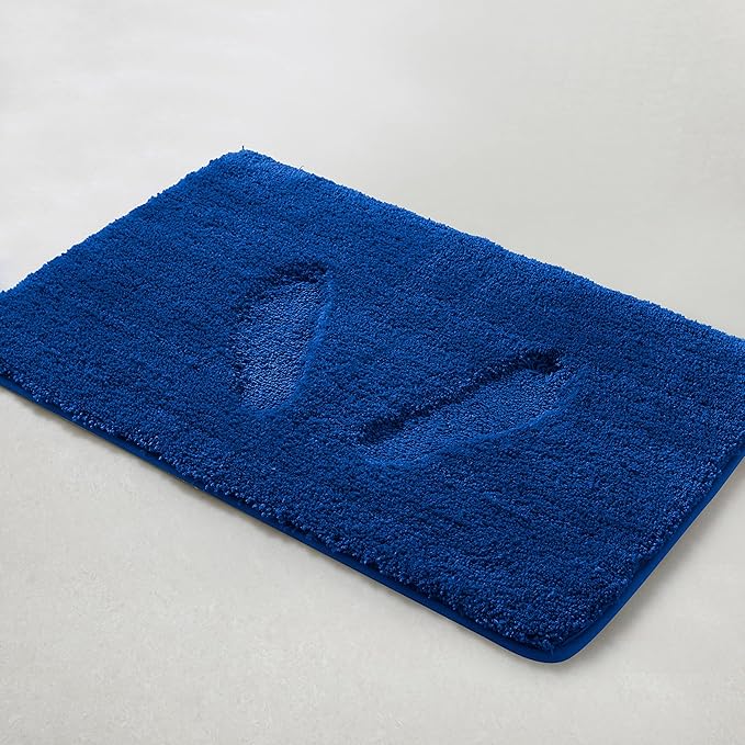 YHF Bathroom Rugs 24" X 47", Extra Thick & Soft Microfiber Shaggy, Machine Washable Bath Mats, Absorbent Bath Rugs, Non-Slip Rubber Backing Bath Mat for Bathroom Floor, Tub and Shower, Royal Blue