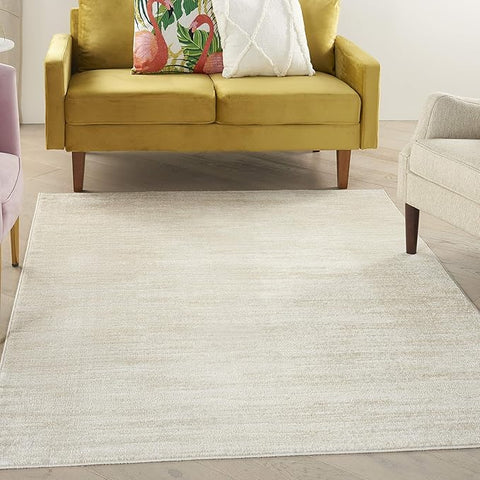Nourison Home Essentials Solid Contemporary Ivory Beige 5' X 7' Area Rug , 5' X 7'