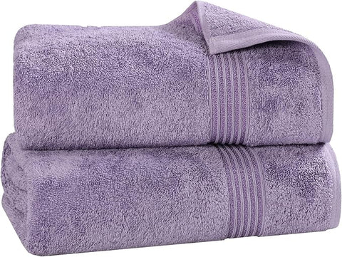 Superior Egyptian Cotton 2-Piece Bath Sheet Towel Set, Oversized Body Towels For Adults And Kids, Large Towel For Bath, Shower, Guest Bathroom, Spa, Gym, Resort, Essentials, Airbnb, Royal Purple