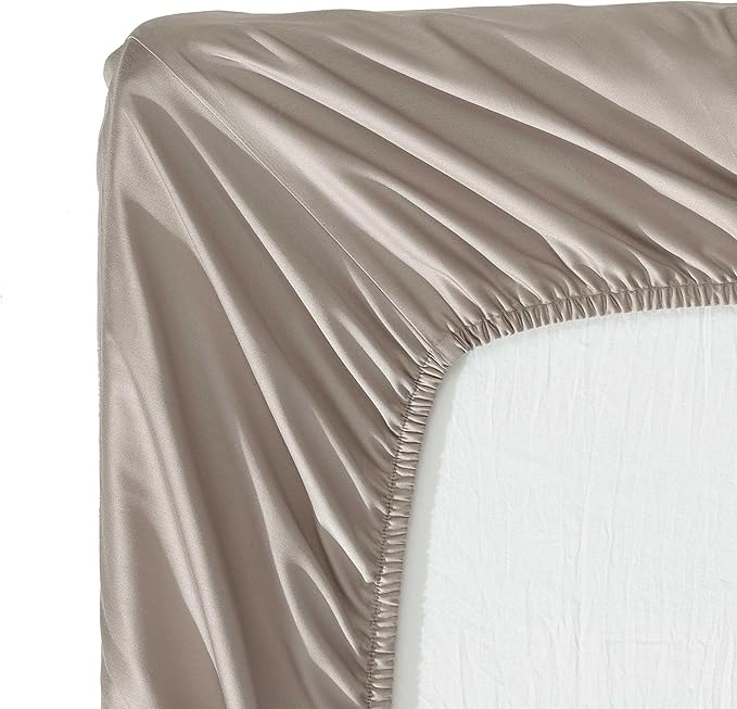 Vera Wang - Queen Sheet Set, Luxury Sateen Cotton Bedding, 800 Thread Count, Soft & Smooth Bedding Set (Beige, Queen)