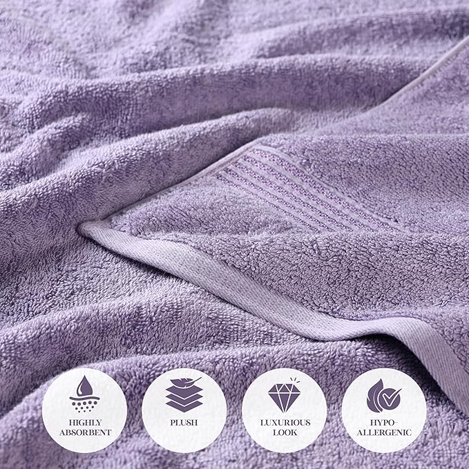 Superior Egyptian Cotton 10-Piece Face Towel Set , Small Towels For Facial, Spa, Quick Dry, Absorbent Towels, Bathroom Accessories, Guest Bath, Home Essentials, Washcloth, Airbnb, Royal Purple
