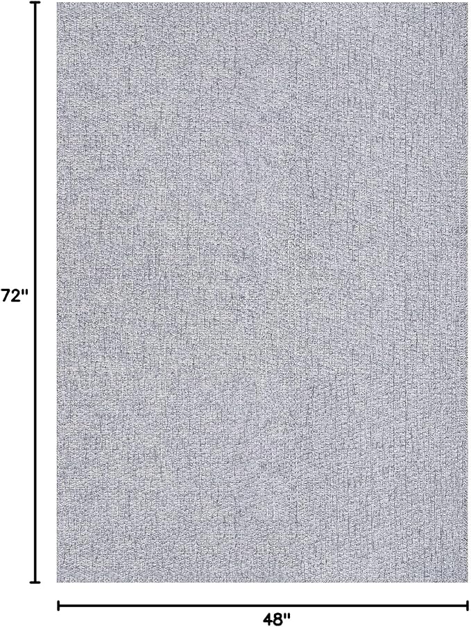 Easy Jute Rugs 4x6 Gray Color Living Room Indoor Outdoor Area Rug for Farmhouse Patio and Kitchen Rug High Traffic Washable Easy to Clean Solid Boho Woven Design Outside Carpet (4 x 6)