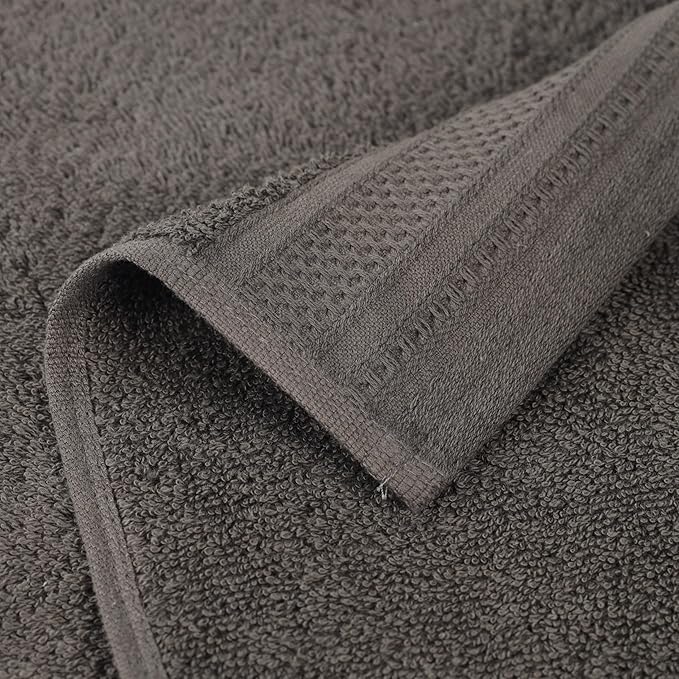 Superior Honeycomb Cotton Medium Weight Towels, for Guest Bath, Master Bathroom, Shower, Quick Dry, Adults, Home Essentials, Textured Waffle Border, Assorted Towel Set, 8 Piece Towel Set, Gunmetal