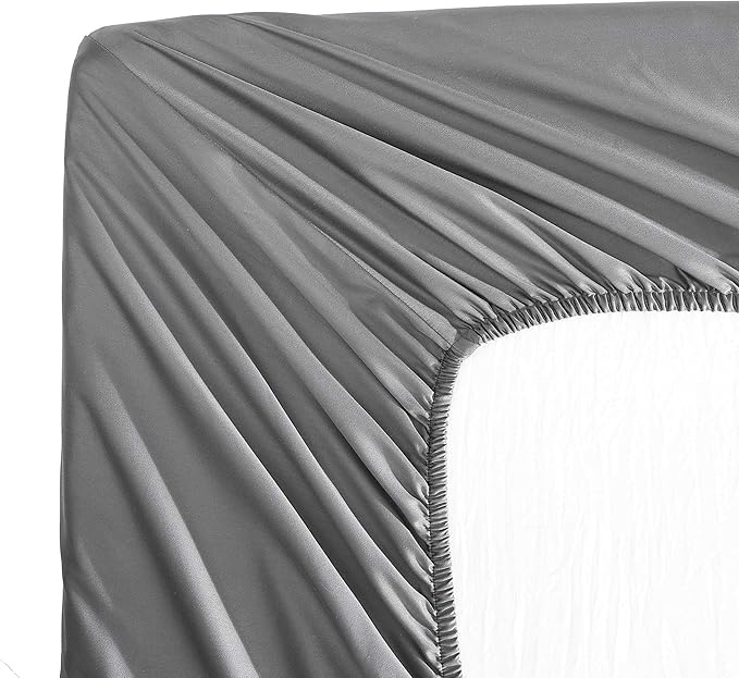 Vera Wang - Queen Sheet Set, Luxury Sateen Cotton Bedding, 800 Thread Count, Soft & Smooth Bedding Set (Charcoal, King)