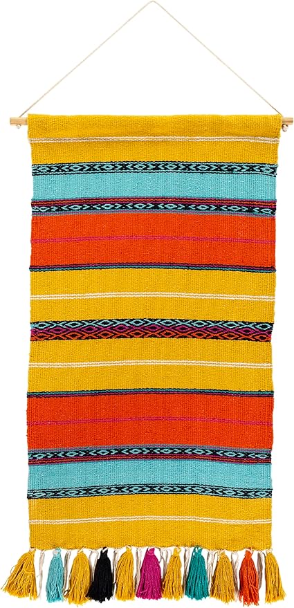 Mark&Day Wall Hanging, Westendorf Global Farmhouse Bright Yellow Tapestry Wall Hanging for Living Room, Bedroom, Office or Kitchen (36"H x 18"W)