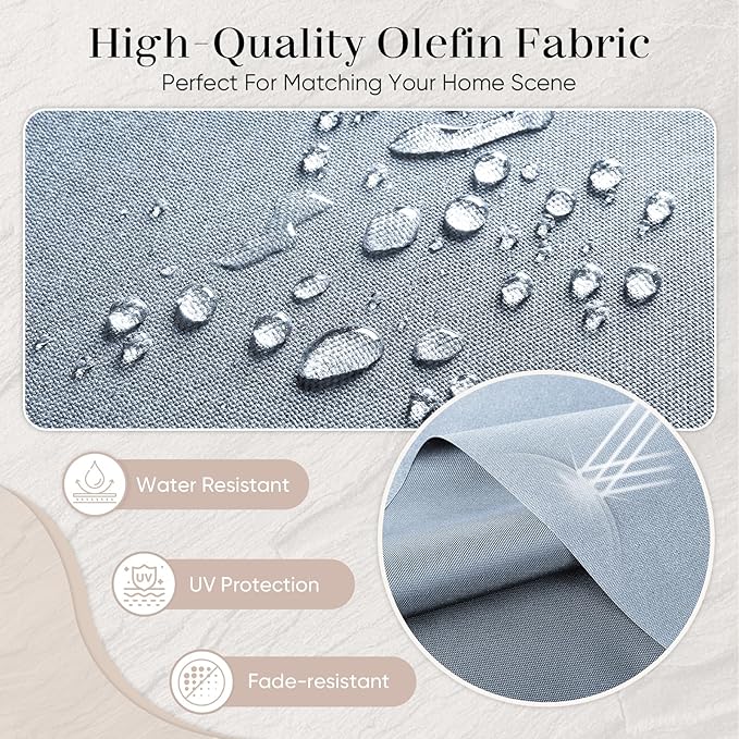 Luxury Outdoor Seat Cushion Set-22 x 22 x 6 Inch Outdoor Chair Cushions with Water Resistant & Removable Cover Outdoor Cushions for Patio Furniture Chair Sofa Couch-Beige