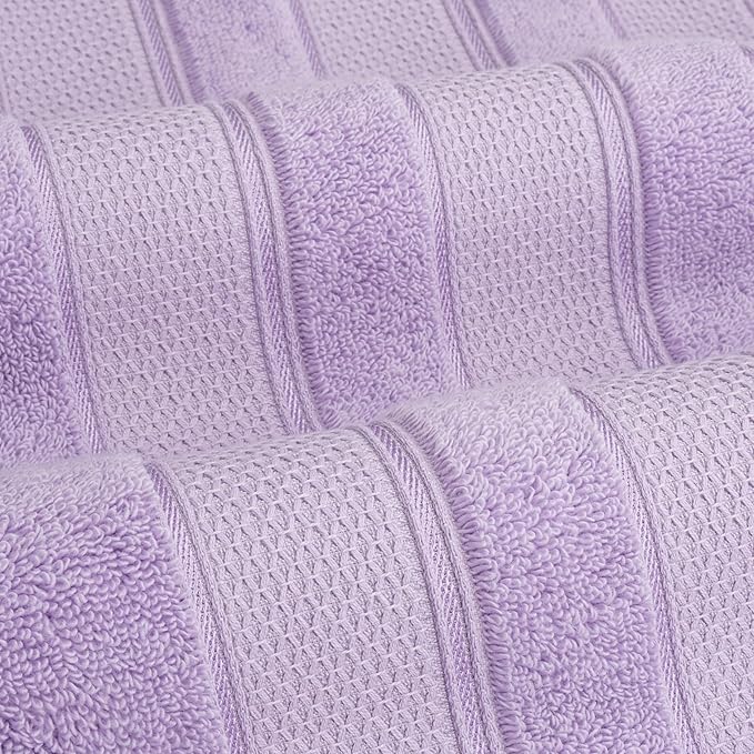 American Soft Linen Salem 100% Cotton Turkish 4 Piece Hand Towels for Bathroom, 600 GSM Soft Absorbent Quickdry Hand Face Towel Set, Lilac
