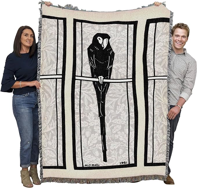 Pure Country Weavers Ara Blanket by Julie DeGraag - Bird Fine Art Gift Tapestry Throw Woven from Cotton - Made in The USA (72x54)