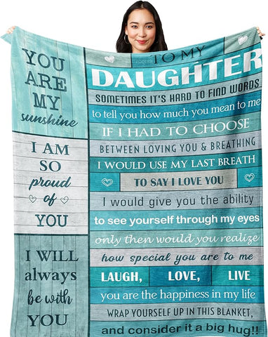 Daughter Gift from Mom Dad,Gifts for Daughter from Mothers Father,Birthday Gifts for Daughter,Daughter Gifts for Graduation Christmas Birthday Valentines Mothers Day Blanket 50x40in