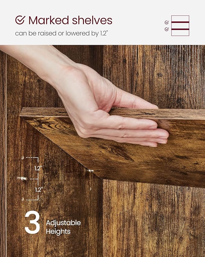 VASAGLE Set of 2 Bookshelves, 23.6 Inches Wide, 4-Tier Open Bookcases with Adjustable Storage Shelves, Floor Standing Units, Rustic Brown ULBC164X01-2