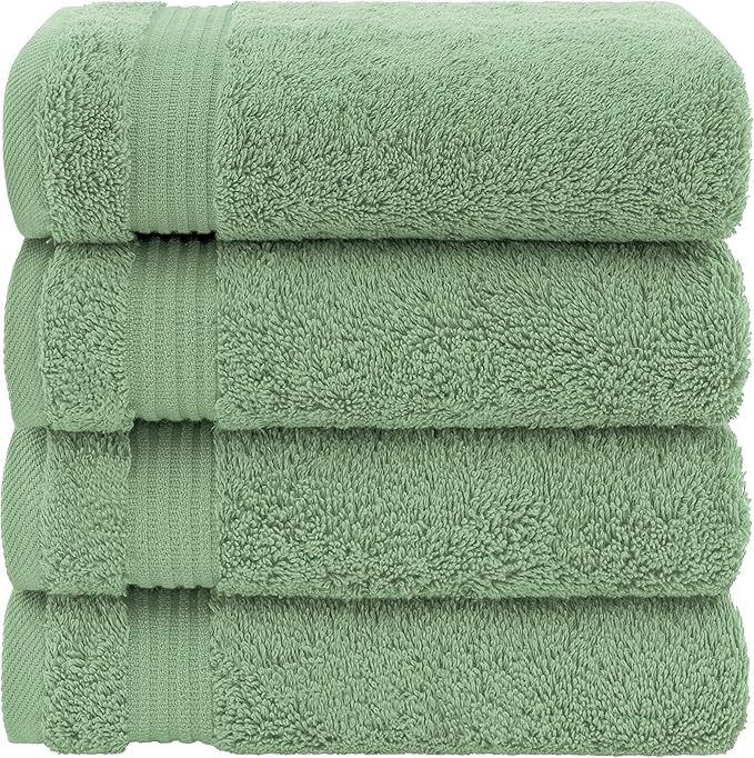American Veteran Towel, Hand Towels for Bathroom Set of 4, 100% Cotton Turkish Hand Towel Sets Clearance Prime, Soft Hand Face Towels, Sage Green Hand Towels