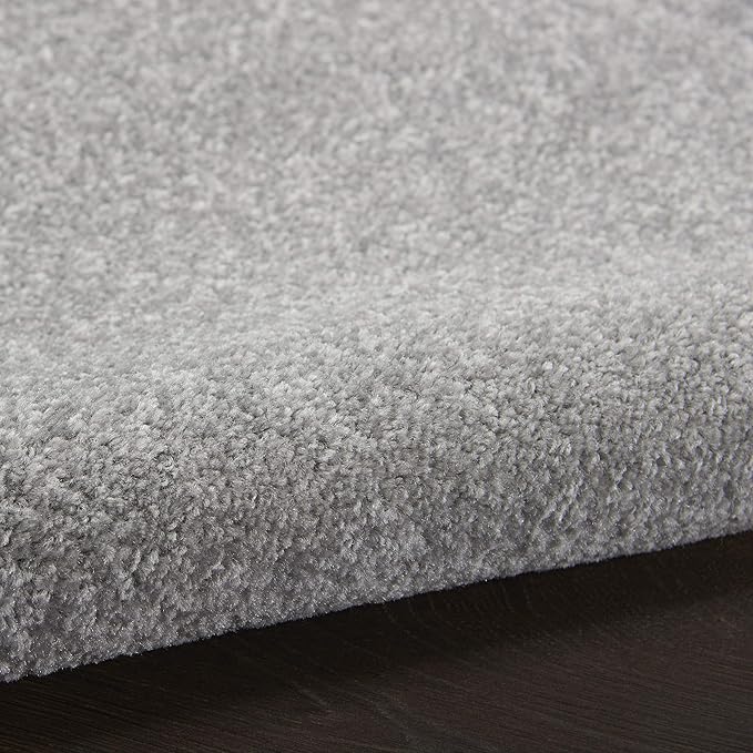 Nourison Home Essentials Solid Contemporary Silver Grey 4' X 6' Area Rug , 4' X 6'