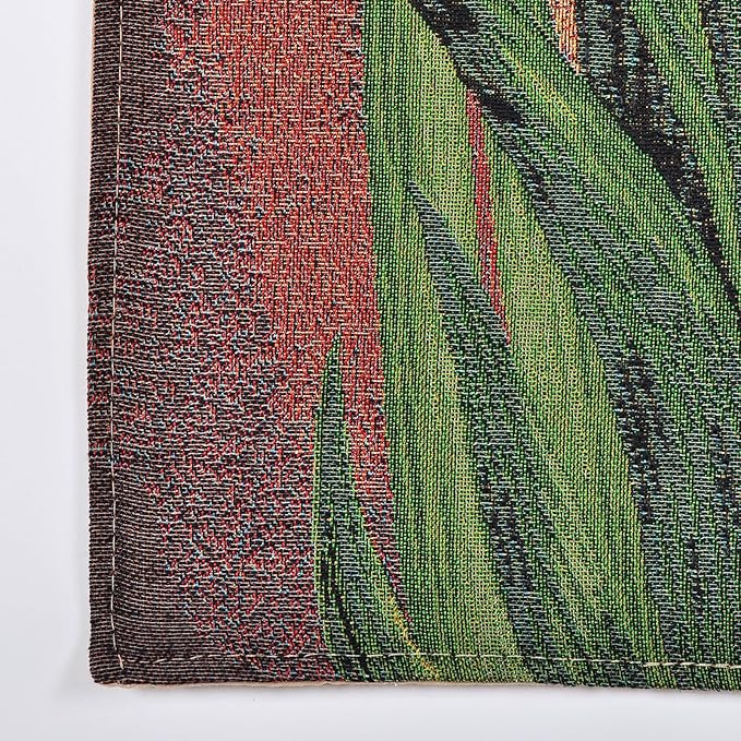 AureoMadis Vertical Woven Tapestry Wall Hanging with Lining & Rod Pockets - Vintage Floral Botanical Art Decor for Bedroom Living Room (27" W x 41.5" H) - Elegant Iris Bouquet
