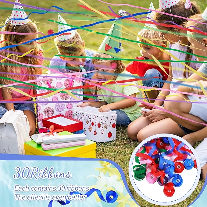 No Mess Streamers,12Pack Colorful No Mess Confetti Poppers,Party Poppers for Birthday,Wedding,Celebrations,School Opening,Graduation,Retirement Party